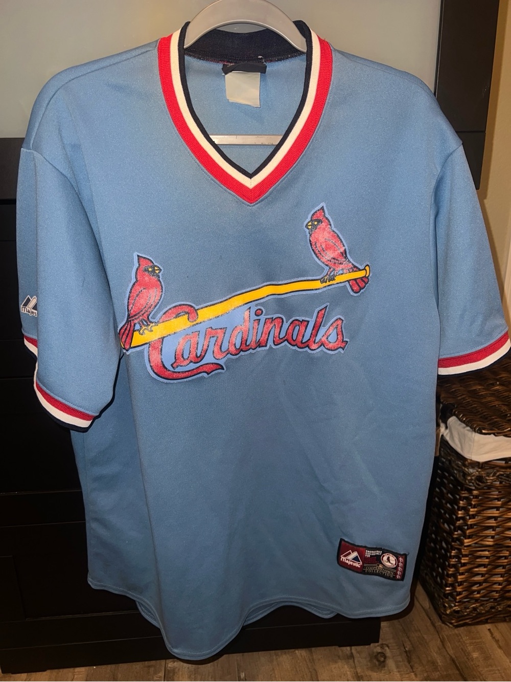 Majestic Light Blue Cooperstown Collection Baseball Jersey Patch